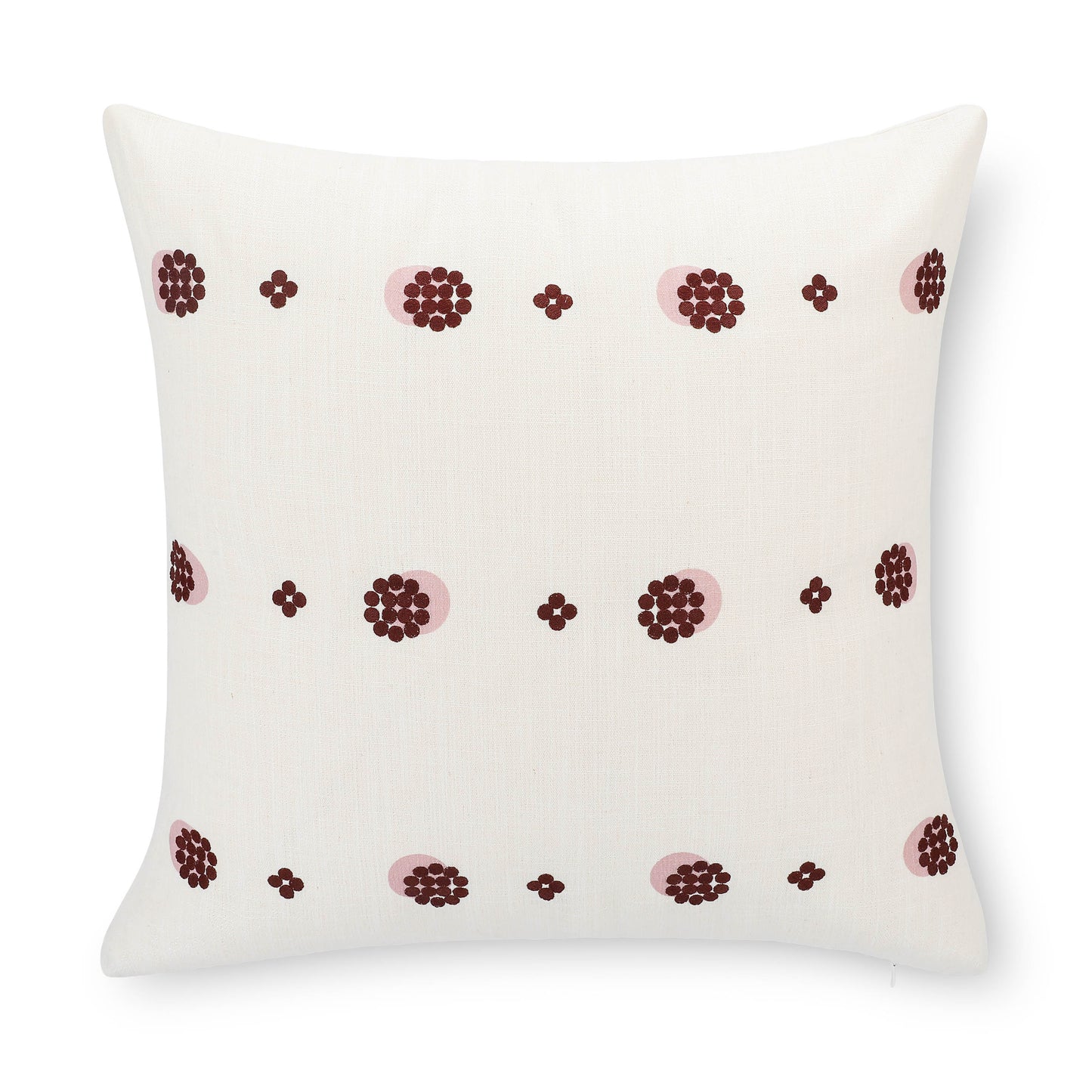 Carmelle Indoor Outdoor Throw Pillow Cover, Striped Dots, Earth Tone Rust Orange Ivory Cream, 20"x20"