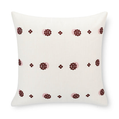 Carmelle Indoor Outdoor Throw Pillow Cover, Striped Dots, Earth Tone Rust Orange Ivory Cream, 20"x20"