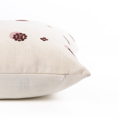 Carmelle Indoor Outdoor Throw Pillow Cover, Striped Dots, Earth Tone Rust Orange Ivory Cream, 20"x20"