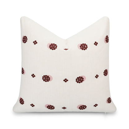 Carmelle Indoor Outdoor Throw Pillow Cover, Striped Dots, Earth Tone Rust Orange Ivory Cream, 20"x20"