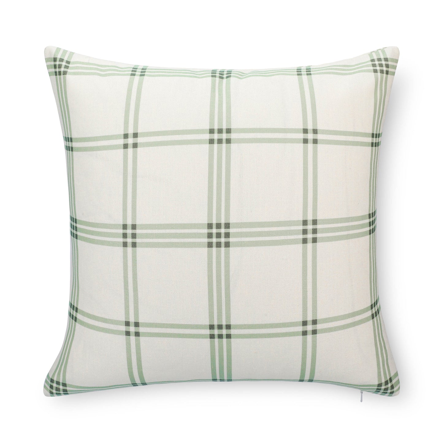 Norham Indoor Outdoor Throw Pillow Cover, Plaid, Olive Light Green, 22"x22"