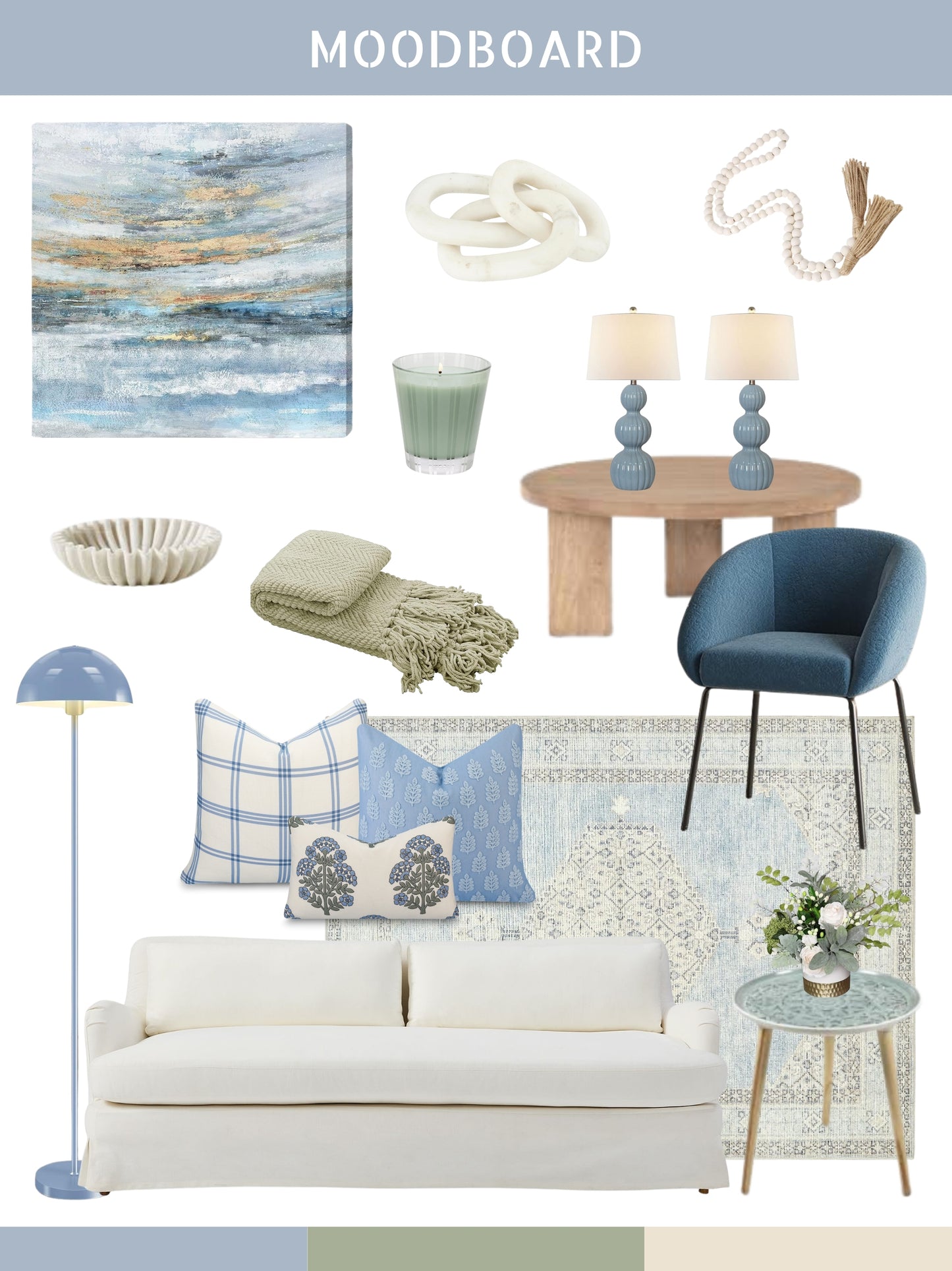 Norham Indoor Outdoor Throw Pillow Cover, Plaid, Azure Light Blue, 22"x22"