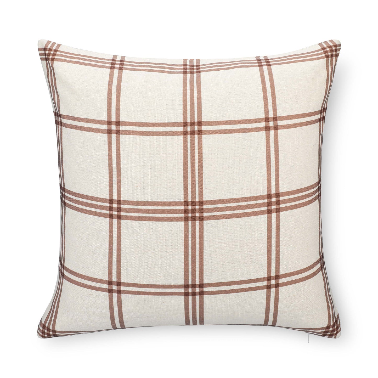 Norham Indoor Outdoor Throw Pillow Cover, Plaid, Earth Tone Brown Dark Khaki, 22"x22"