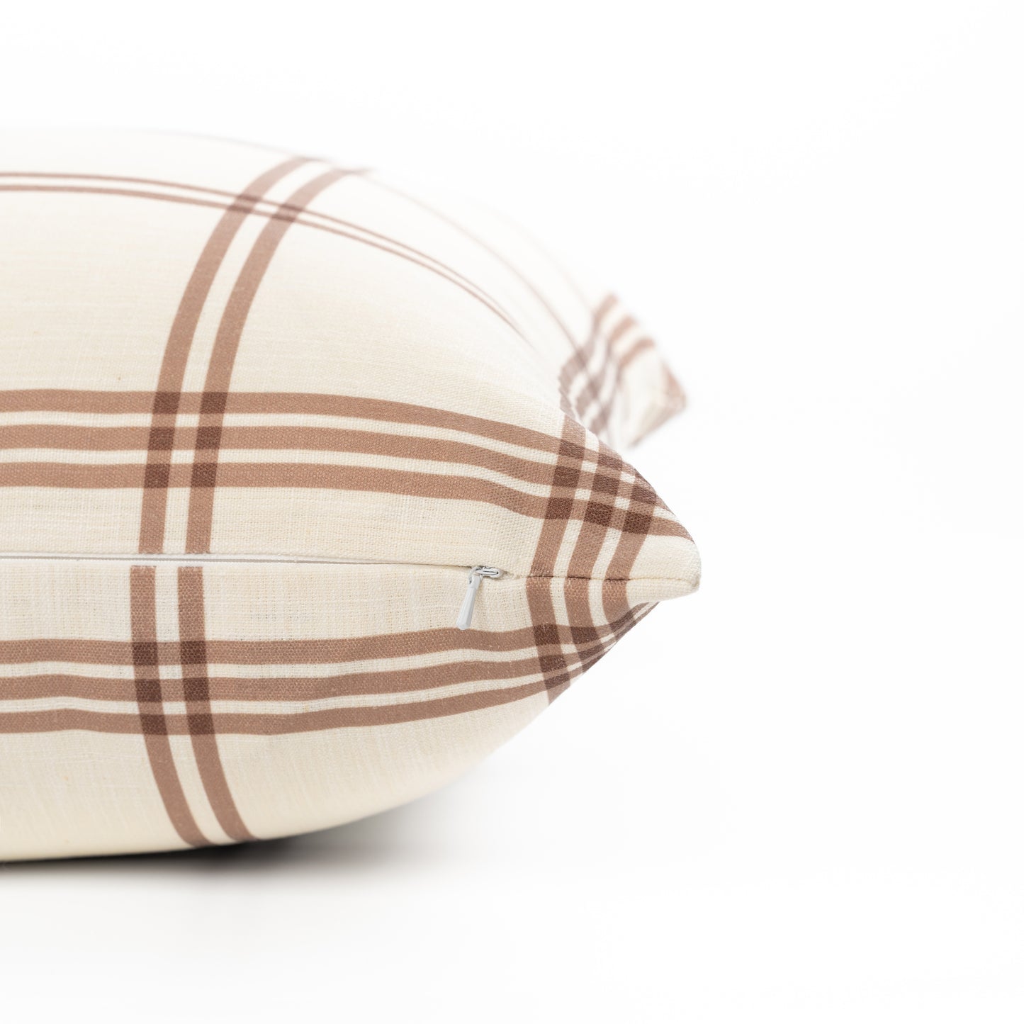 Norham Indoor Outdoor Throw Pillow Cover, Plaid, Earth Tone Brown Dark Khaki, 22"x22"