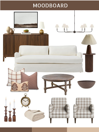 Norham Indoor Outdoor Throw Pillow Cover, Plaid, Earth Tone Brown Dark Khaki, 22"x22"