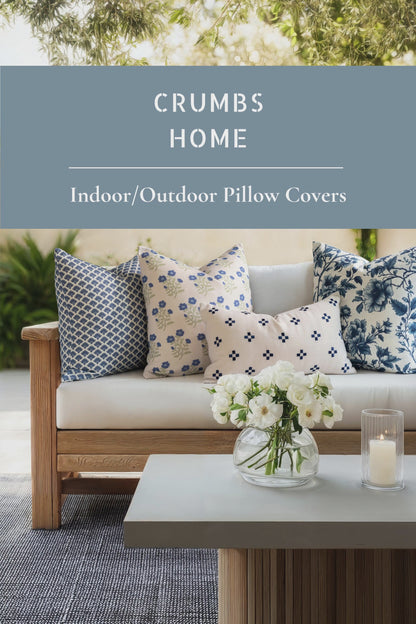 Evora Indoor Outdoor Throw Pillow Cover, Ravenala Palm Tree, Azure Blue, 20"x20"